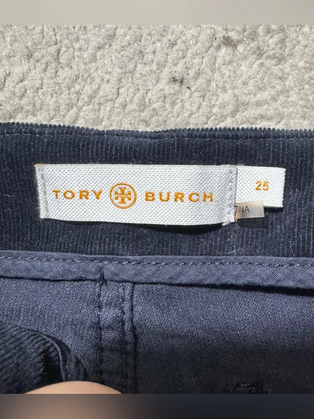 Tory Burch Pants Womens 25 Mid Rise Side Zip Corduroy Velvet Feel Dress Pant